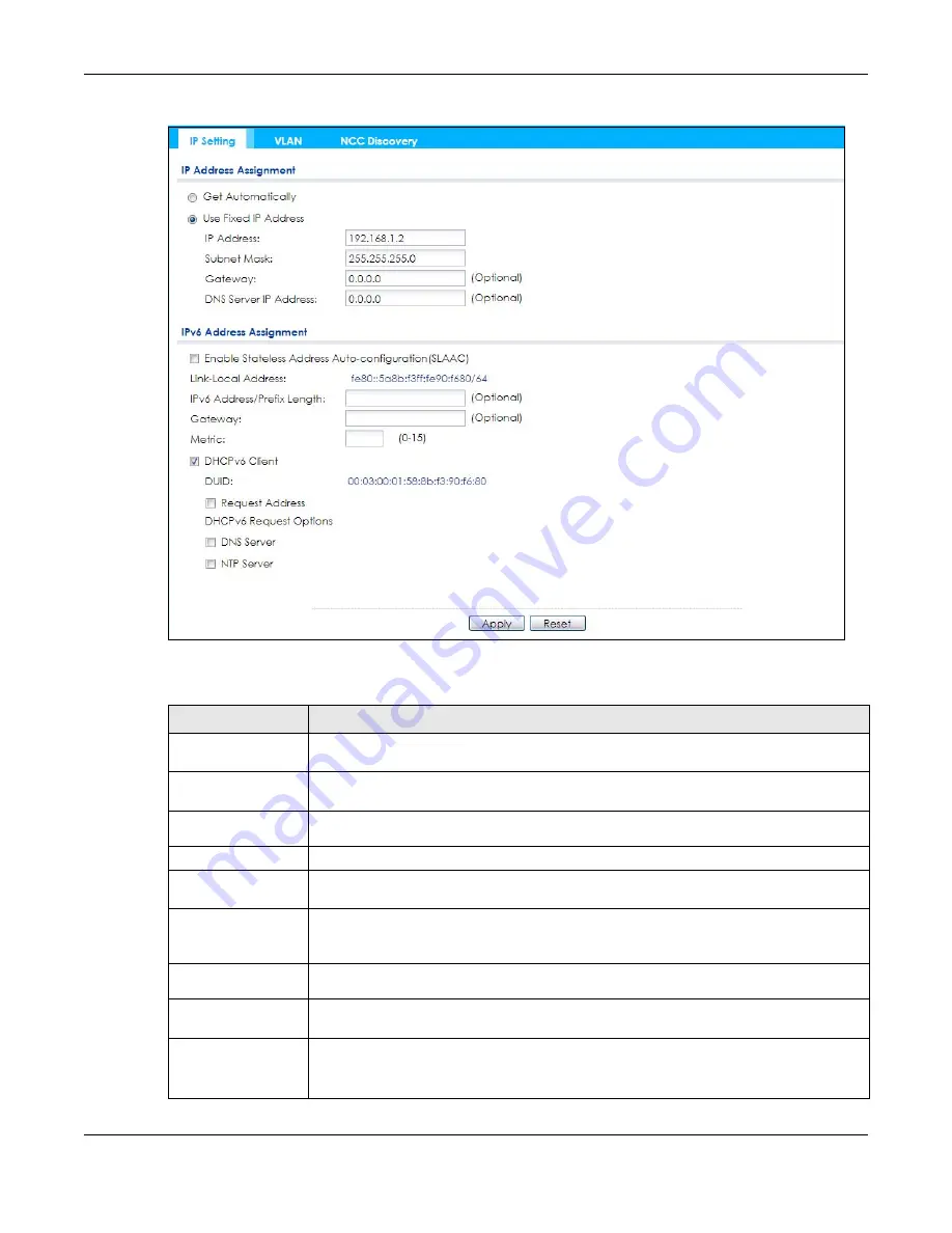 ZyXEL Communications NWA1000 Series User Manual Download Page 73