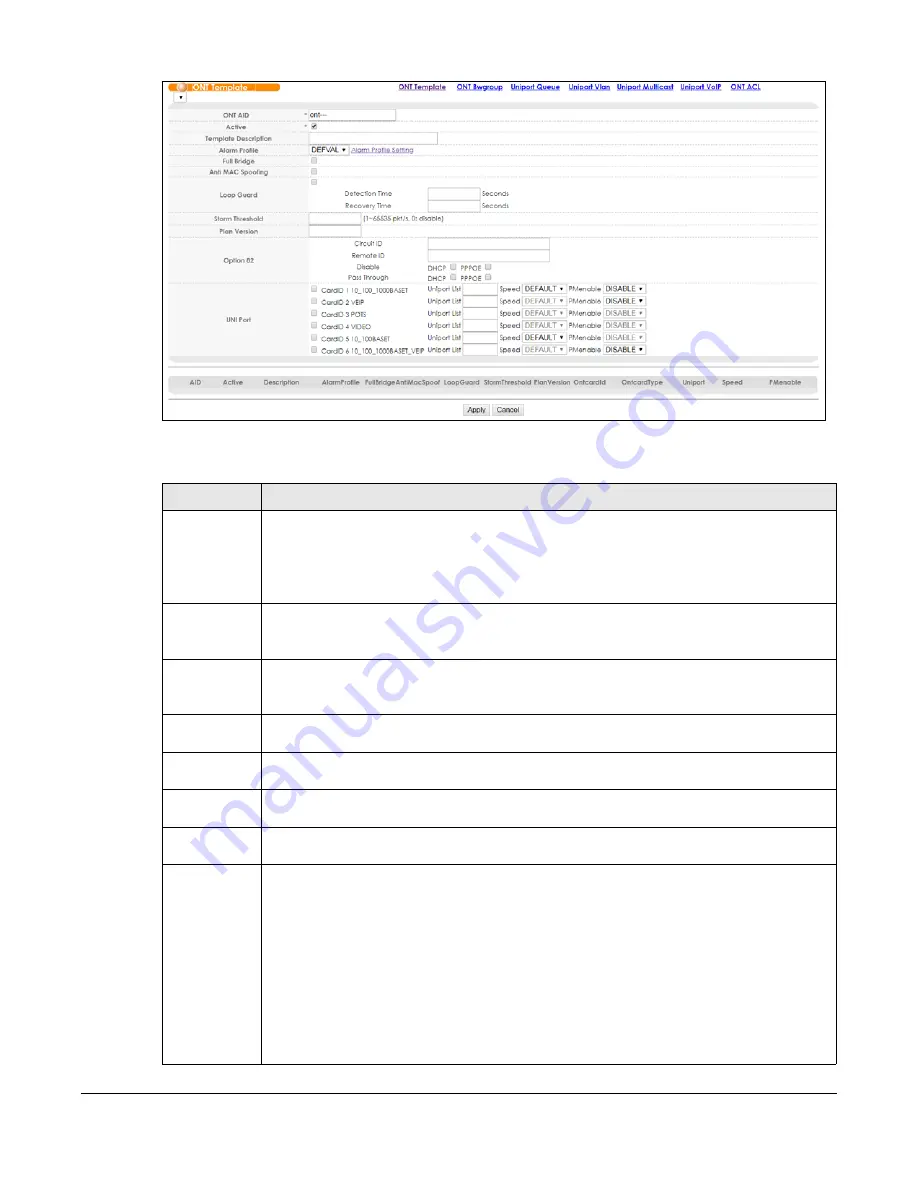 ZyXEL Communications OLT2406 User Manual Download Page 303