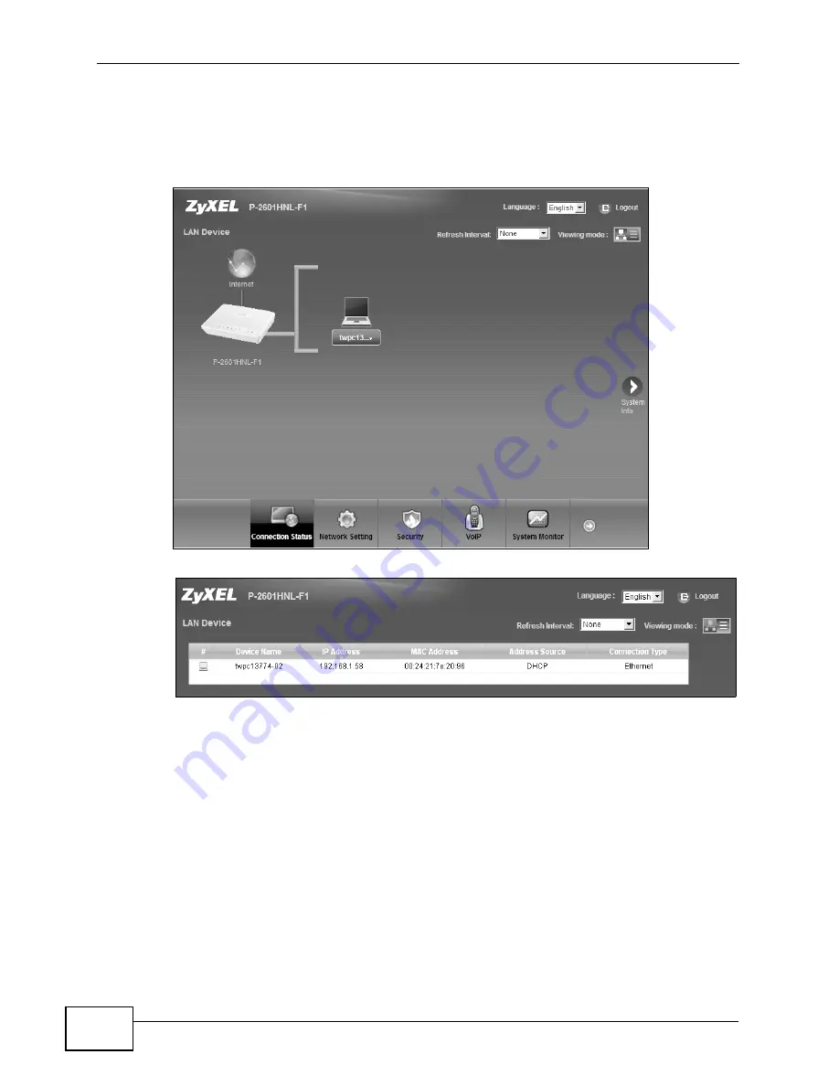 ZyXEL Communications P-2601HN(L)-F1 Series Скачать руководство пользователя страница 62