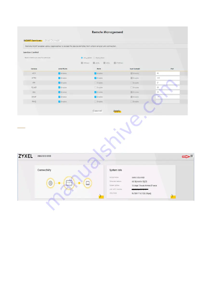 ZyXEL Communications VMG1312 Setup Manual Download Page 11