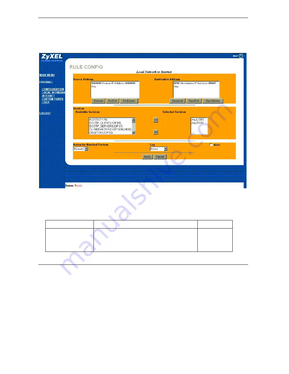 ZyXEL Communications ZyWALL 10/10 User Manual Download Page 160