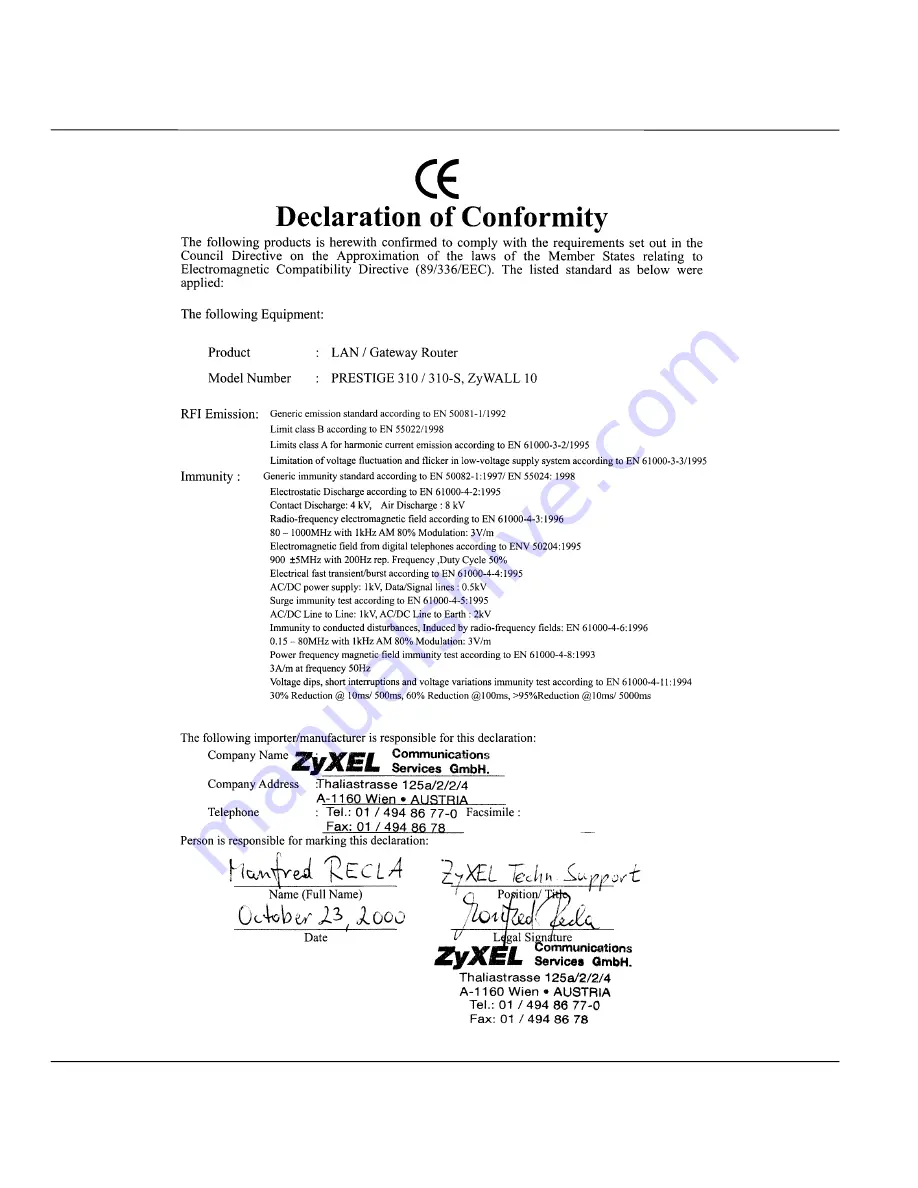 ZyXEL Communications ZyWALL 10 User Manual Download Page 6